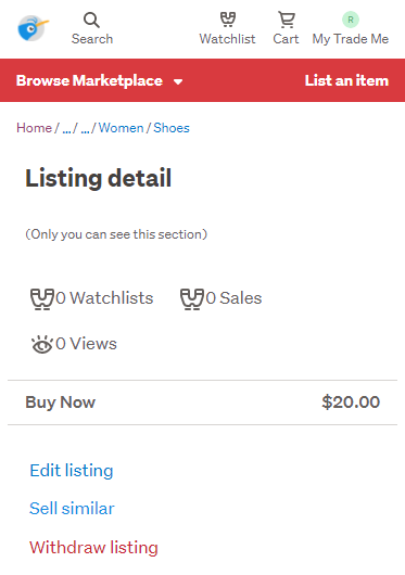 Withdraw your listing, from our new-look desktop site.