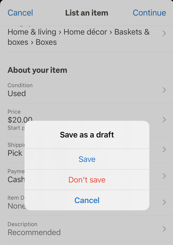 Draft Listings Help Trade Me