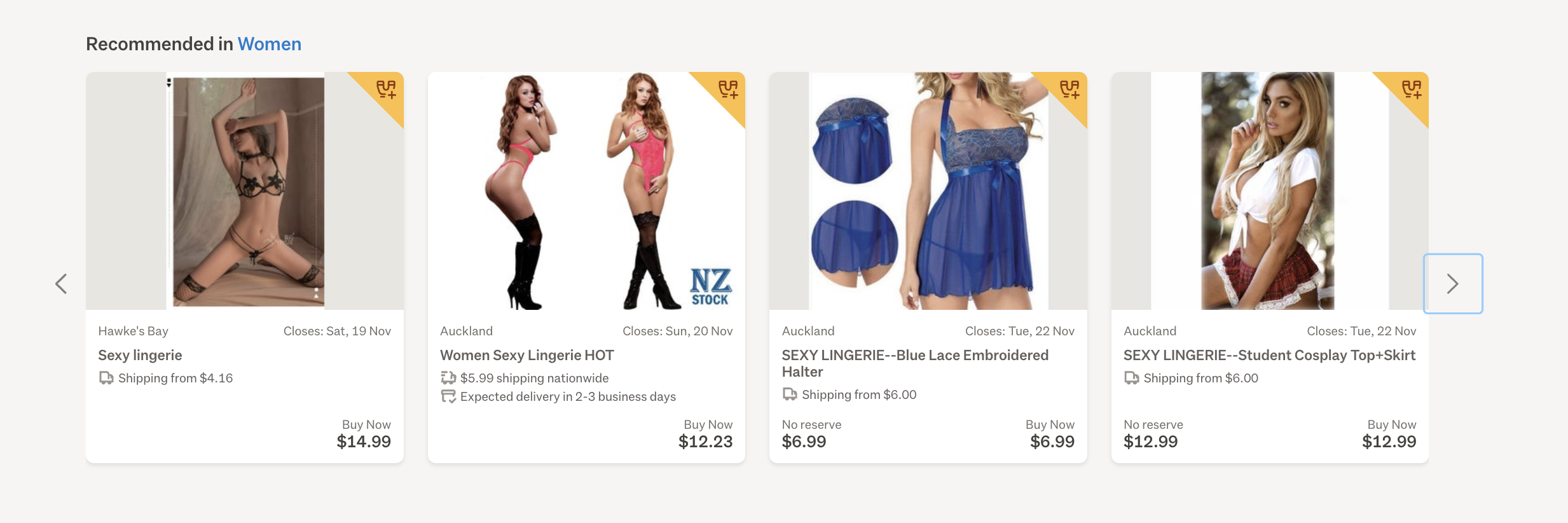 inappropriate listings being promoted to me Help Trade Me